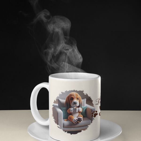 Basset Hound Ceramic Coffee Mug: 11oz Wraparound Dog Cup Thumbnail